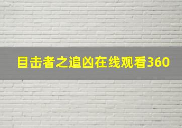 目击者之追凶在线观看360