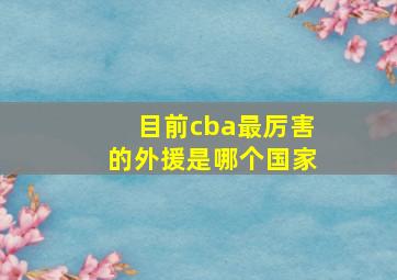 目前cba最厉害的外援是哪个国家