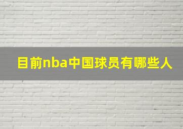 目前nba中国球员有哪些人