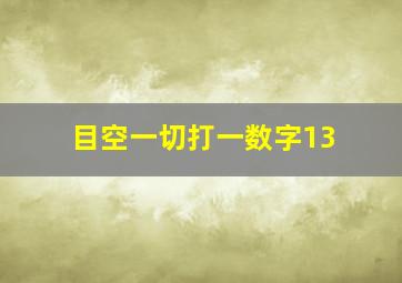 目空一切打一数字13