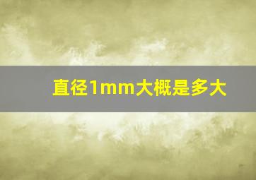 直径1mm大概是多大