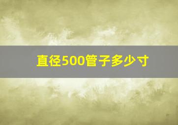 直径500管子多少寸