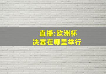 直播:欧洲杯决赛在哪里举行