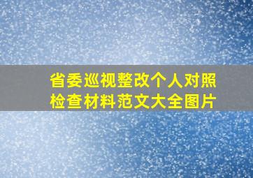 省委巡视整改个人对照检查材料范文大全图片