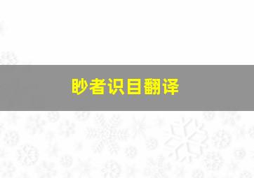 眇者识目翻译