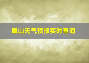 眉山天气预报实时查询