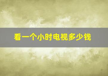 看一个小时电视多少钱