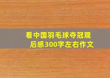 看中国羽毛球夺冠观后感300字左右作文