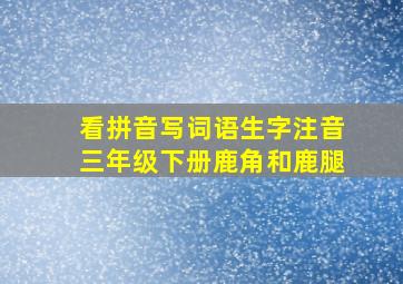 看拼音写词语生字注音三年级下册鹿角和鹿腿