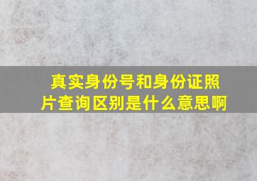 真实身份号和身份证照片查询区别是什么意思啊