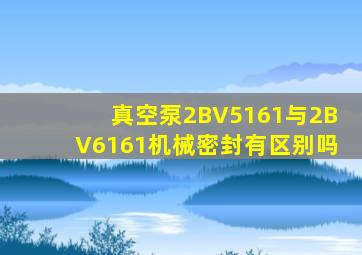 真空泵2BV5161与2BV6161机械密封有区别吗