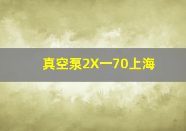 真空泵2X一70上海