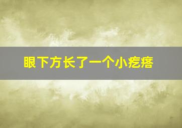 眼下方长了一个小疙瘩