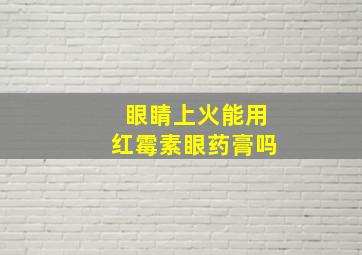 眼睛上火能用红霉素眼药膏吗