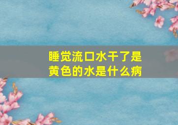 睡觉流口水干了是黄色的水是什么病