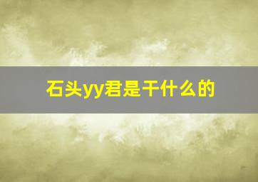 石头yy君是干什么的