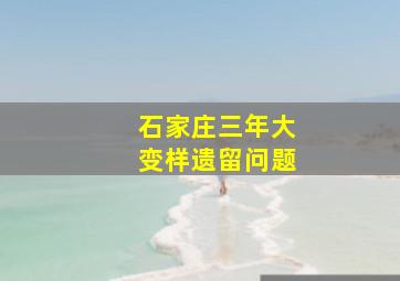 石家庄三年大变样遗留问题