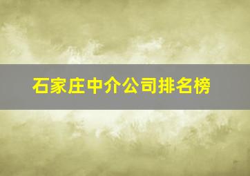 石家庄中介公司排名榜