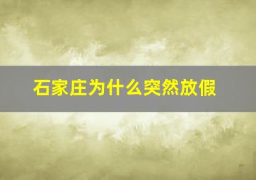 石家庄为什么突然放假