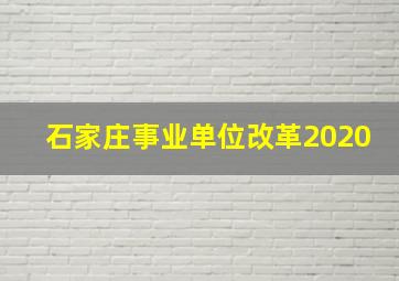 石家庄事业单位改革2020