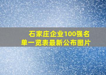 石家庄企业100强名单一览表最新公布图片