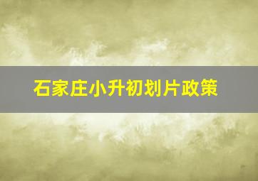 石家庄小升初划片政策