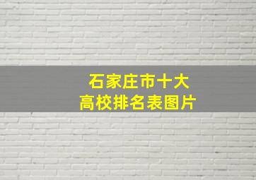 石家庄市十大高校排名表图片