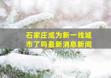 石家庄成为新一线城市了吗最新消息新闻