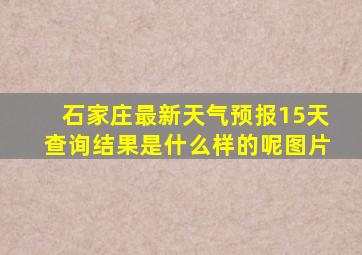 石家庄最新天气预报15天查询结果是什么样的呢图片