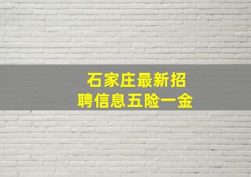 石家庄最新招聘信息五险一金