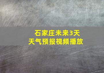 石家庄未来3天天气预报视频播放