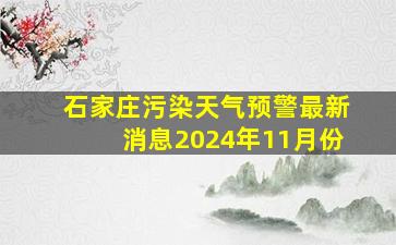 石家庄污染天气预警最新消息2024年11月份