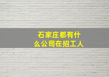 石家庄都有什么公司在招工人