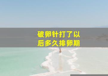 破卵针打了以后多久排卵期