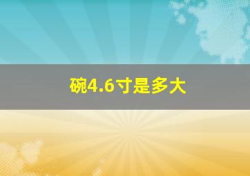 碗4.6寸是多大