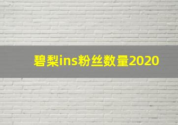 碧梨ins粉丝数量2020