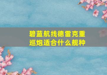 碧蓝航线德雷克重巡炮适合什么舰种