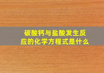 碳酸钙与盐酸发生反应的化学方程式是什么