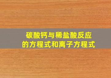 碳酸钙与稀盐酸反应的方程式和离子方程式