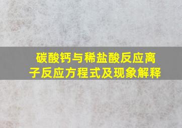 碳酸钙与稀盐酸反应离子反应方程式及现象解释