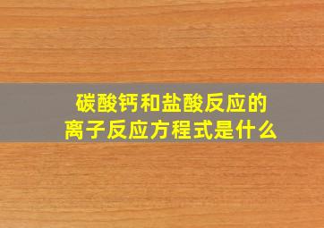 碳酸钙和盐酸反应的离子反应方程式是什么