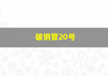 碳钢管20号