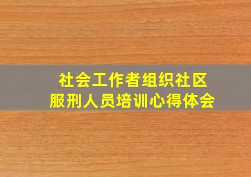 社会工作者组织社区服刑人员培训心得体会