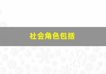 社会角色包括