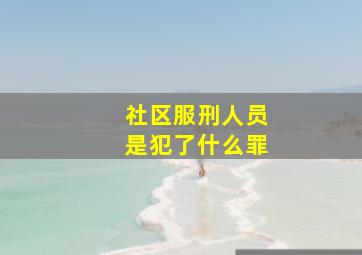 社区服刑人员是犯了什么罪