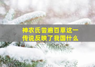 神农氏尝遍百草这一传说反映了我国什么