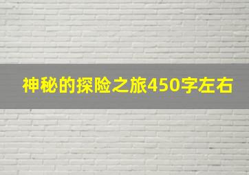 神秘的探险之旅450字左右