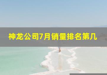 神龙公司7月销量排名第几