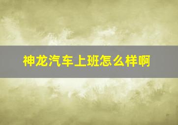 神龙汽车上班怎么样啊