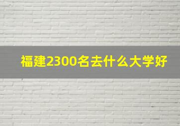 福建2300名去什么大学好